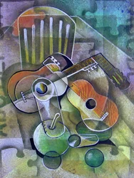 Kubistiska gitarrer – stilleben