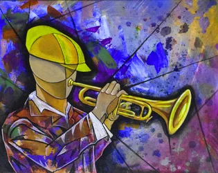 En livfull jazzmusiker