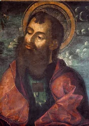 Saint Paul och Saint Peter Detalj som representerar Saint Paul. Målning av Riccardo Quartararo (1400-1500-talet) 1493 Dim. 216x155 cm Palermo, Galleria Regionale della Sicilia, inv. 53