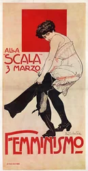 Ett feministiskt möte på La Scala den 03/03/1906 (affisch)