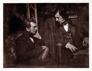 Två män i samtal: doktor Samuel Brown (1817-1856) och pastor George Gilfillan (1813-1878), fotografi cirka 1840