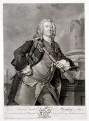 Porträtt av amiral Thomas Smith (d.1762) Viceamiral av den vita, graverad av John Faber (1684-1756) 1746 (gravyr)