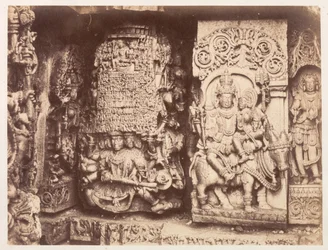 Hoysaleswara tempelskulptur, Halebit, 1856-1857.