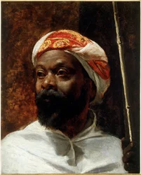 "Porträtt av en arabisk man" Målning av Richard Beavis (1824-1896) Privat samling