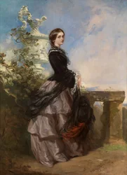 Porträtt av Agnes Wilson, senare Lady Aubrey-Fletcher (olja på duk)