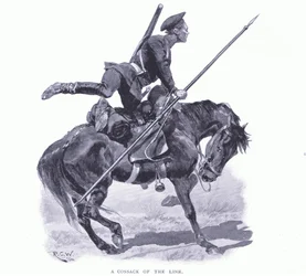 En kosack av linjen, illustration från Cassells History of the Russian-Japanese War Vol 1, c.1900
