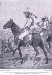 Native road menders, från After Pretoria: The Guerilla War publicerad av Harmsworth Bros Limited, 1901