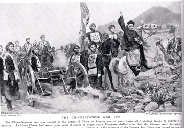 Det första kinesisk-japanska kriget, illustration från "Hutchinsons History of the Nations", ca 1910
