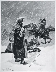 Turkisk-basjkiriska kosackbågskyttar ansatte och förföljde Napoleons armés reträtt från Ryssland år 1812