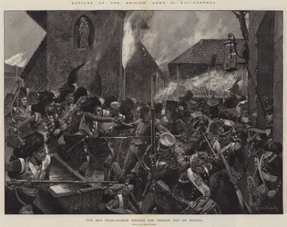 Slag i den brittiska armén, Corunna, 42nd Highlanders som driver ut fransmännen från Elvina
