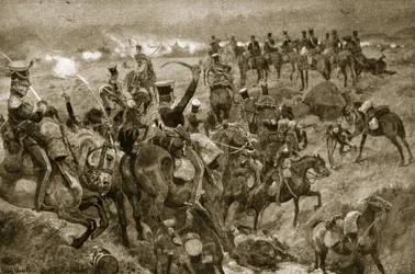 Charge of the Dragons at Talavera, illustration från 