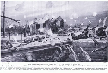 Hur vicekorpral CA Jarvis sprängde en bro vid Jemappes nära Mons och vann VC, augusti 1914
