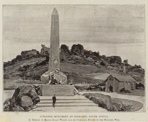 Avsett monument i Zimbabye, Sydafrika, till minne av major Allan Wilson och hans kamrater, dödade i Matabili-kriget