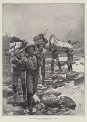 Prospektering efter guld i British Columbia, en Portage