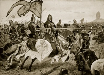 Slaget vid Crecy, 26 augusti 1346, illustration från 