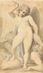 Amor som övermannar en Satyr