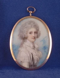 Elizabeth (1750-88) grevinnan av Hopetoun, 1789 (wc och gouache på elfenben)