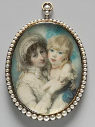 Porträtt av Catherine Clemens och hennes son, John Marcus Clemens, ca. 1800.