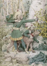 Skiss av Robin Hood, 1852 (wc över grafit på papper)