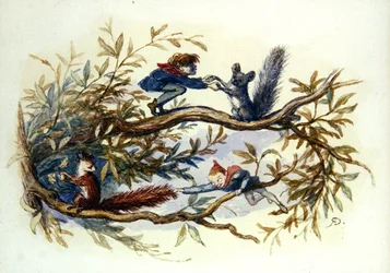 Goblins and Squirrels (akvarell på papper)