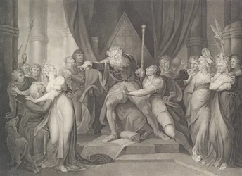 King Lear Casting Out His Daughter Cordelia Shakespeare, K..., publicerad första gången 1792, återutgiven 1852.