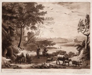Liber Veritatis: nr 42, A River Landscape with a Shepherd and Shepherdess..., 1774.