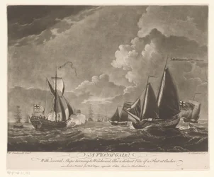 Flotta på ett oroligt hav A Fresh Gale (titel på objekt)