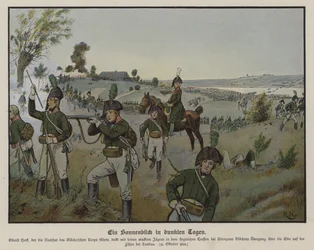 En solstråle mitt i mörka dagar (färg litho)