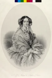 Hertiginnan av Mecklenburg-Schwerin Helen (litografi)