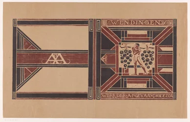 Omslagsdesign för: Wendingen, 1921 Delegatmedlemmarnas arbete (titel på objekt)