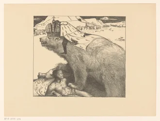Tsar Nicholas II av Ryssland på den ryska björnen Den ryska björnen ryter fred (originaltitel)