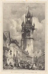 Big Clock Tower Evreux från "Picturesque and Romantic Journeys in Ancient France: Normandy"