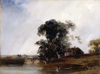 Landskap med damm, ca 1825-26 (olja på duk)