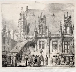 Rouen: Ingången till Salle des Pas Perdus, Palais du Justice, 1824.