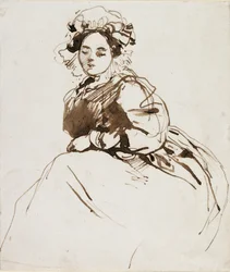 Studie av en sittande kvinna, c1820-talet