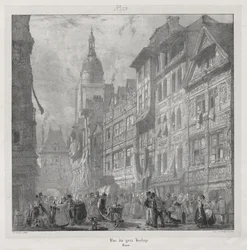 Natursköna och romantiska resor i det antika Frankrike, Normandie: Rue du Gros Horloge, Rouen