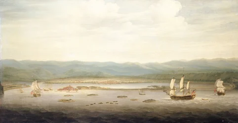 Vy över Port Royal, Jamaica, ca 1758 (olja på duk)