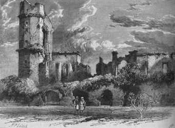 Ruinerna av residenset i Lucknow, c1880
