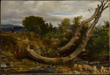 The Heron Disturbed, ca 1850 (olja på kvarnbräda)