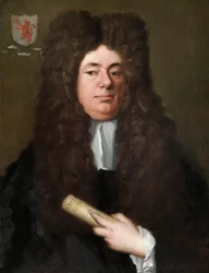 William Petyt håller en kopia av Magna Carta, c.1690 (olja på duk)