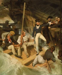 Nelson går ombord på ett erövrat fartyg, 20 november 1777