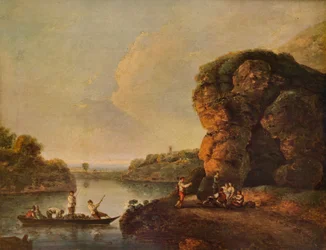 Landskap, med flod och båtar, c1758, 1938