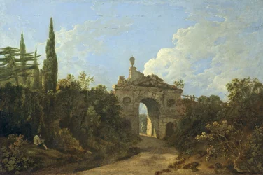 Ruined Arch i Kew Gardens, Surrey (olja på duk)
