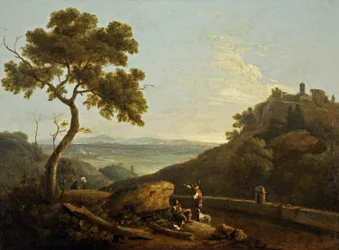 Sybilens tempel och Campagna, Tivoli, Italien (olja på duk)