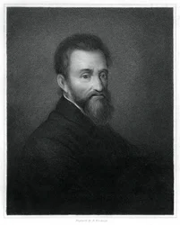 Michelangelo, italiensk renässansskulptör, målare, arkitekt och poet, 1833.