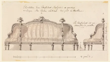 Ritning, Design för en konfident, ca 1780