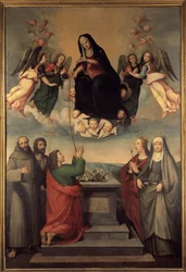 Madonna till bältet med Saints
