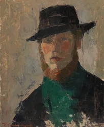 Självporträtt med svart hatt