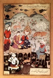 Miniatyr av Salomon och Balkis, ca. 1595