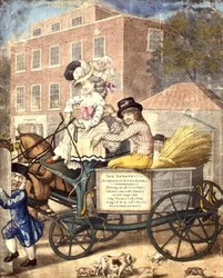 En lektion västerut eller ett morgonbesök hos Betty Cole, Hammersmith Turnpike c.1782 (tryck)